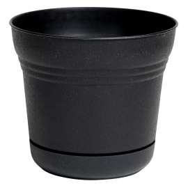 Bloem SP1400 Planter, Round, Plastic, Black