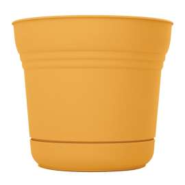 Bloem Saturn SP1423 Planter with Saucer, 14-1/2 in W, 14-1/2 in D, Round, Classic Textured Design, Plastic, Matte