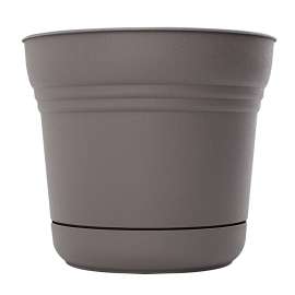 Bloem SP14908 Planter, 14 in Dia, 14-1/2 in W, Saturn Design, Charcoal, Matte
