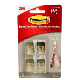 Command 17032BR-4EF Hook, 0.5 lb, 4-Hook, Plastic, Brass