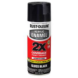RUST-OLEUM AUTOMOTIVE 271903 Acrylic Enamel, Gloss, Black, 12 oz, Can