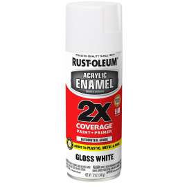 RUST-OLEUM AUTOMOTIVE 271919 Acrylic Enamel, Gloss, White, 12 oz, Can