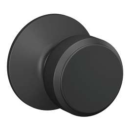 Schlage F Series F10VBWE622 Hall and Closet Lock, Bowery Knob Handle, Metal, Matte Black, 2-3/8, 2-3/4 in Backset