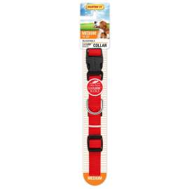 RUFFIN'IT 31442 Adjustable Dog Collar, 14 to 20 in L Collar, 3/4 in W Collar, Nylon