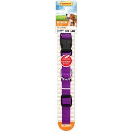 RUFFIN'IT 34142 Dog Collar, 20 in L Collar, 3/4 in W Collar, Nylon, Blue/Pink/Purple