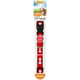 RUFFIN'IT QUADLOCK 39942 Dog Collar, 14 to 20 in L Collar, 3/4 in W Collar, Nylon, Assorted