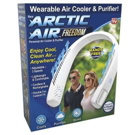 ARCTIC AIR AAFR-MC12/4 Wearable Air Cooler and Purifier, 3.7 V, 3-Speed, 1 cfm Air, White