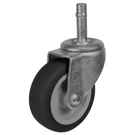 DH CASTERS C-LI30GRPUSB Swivel Caster with Brake, 3 in Dia Wheel, 1 in W Wheel, Polyurethane Wheel, 125 lb