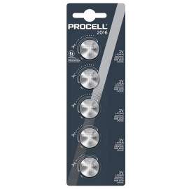 PROCELL PC2016 Coin Cell Battery, 3 V Battery, 110 mAh, Lithium Manganese Dioxide