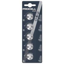 PROCELL PC2025 Coin Cell Battery, 3 V Battery, 185 mAh, Lithium Manganese Dioxide