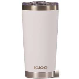 IGLOO 00070806 Tumbler, 20 oz Capacity, Pressure-Fit, Splash-Proof Lid, Stainless Steel, White, Insulated