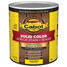 Cabot 1800 Series 140.0001807.005 Exterior Stain, Solid Color, Deep Base, 1 qt