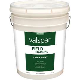 Valspar 044.0000655.008 Latex Field Marking Paint, Flat, White, 5 gal, Pail