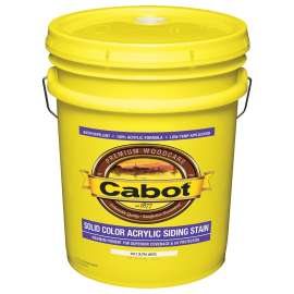 Cabot 800 Series 140.0000812.008 Solid Color Siding Stain, Natural Flat, Ultra White, Liquid, 5 gal, Can
