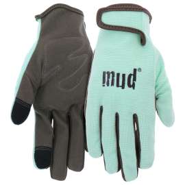 mud MD51001MT-W-SM Garden Gloves, Women's, S/M, Hook and Loop Cuff, Spandex/Synthetic Leather, Mint