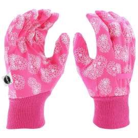 Miracle-Gro MG64002-W-ML Lightweight Garden Gloves, Women's, M/L, Knit Cuff, Canvas/Cotton/Polyester