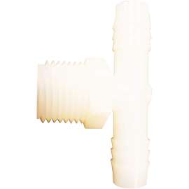 Anderson Metals 53772-1612 Hose Tee, 1 in, Barb, 1 x 3/4 in, Barb x MPT, Nylon