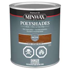 Minwax 344034444 Polyshades, Gloss, Liquid, Antique Walnut, 946 mL, Can