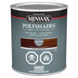 Minwax PolyShades CM3485300 Stain and Polyurethane, Gloss, Liquid, Mission Oak, 946 mL, Can