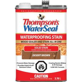Thompson's WaterSeal THC017101-16 Wood Stain, Desert Brown, Solid, 3.78 L