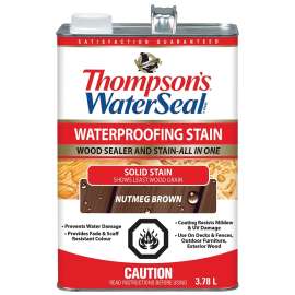 Thompson's WaterSeal THC017104-16 Wood Stain, Nutmeg Brown, Solid, 3.78 L