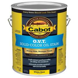 Cabot O.V.T. 140.0006501.007 Oil Stain, Flat, White, Liquid, 1 gal