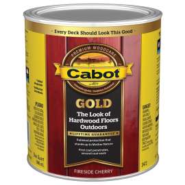 Cabot 3470 Series 140.0003472.005 Exterior Stain, Gold Satin, Fireside Cherry, Liquid, 1 qt, Can