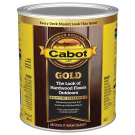 Cabot 3470 Series 140.0003473.005 Exterior Stain, Gold Satin, Moonlit Mahogany, Liquid, 1 qt, Can