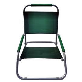 Seasonal Trends F2S018-GREEN Beach Chair, 18.1 in W, 23 in D, 21.65 in H, Steel Frame, Silver Frame
