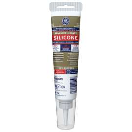 GE Silicone II SE2122 Kitchen and Bath Sealant, White, 65 deg F, 2.8 oz