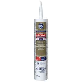 GE Silicone II SE2182 Kitchen and Bath Sealant, White, 65 deg F, 299 mL Cartridge