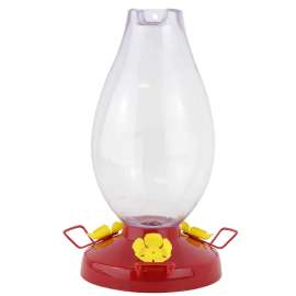 Perky-Pet 286 Bird Feeder, Rounded Vase, 33 oz, Nectar, 3-Port/Perch, Plastic, 11.8 in H, Hanging Mounting