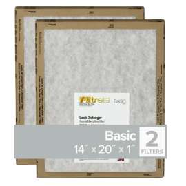 Filtrete FPL05-2PK-24 Flat Panel Air Filter, 20 in L, 14 in W, 2 MERV, For: Air Conditioner, Furnace and HVAC System