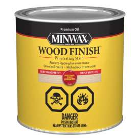 Minwax Wood Finish CM2276544 Stain, Simply White, Liquid, 0.5 pt