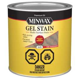 Minwax CM2161204 Gel Stain, Slate, Liquid, 0.5 pt