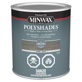 Minwax PolyShades CM6149844 Stain, Gloss, Slate, 1 qt