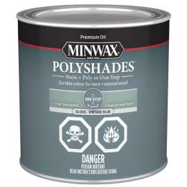 Minwax PolyShades CM2149444 Stain, Gloss, Vintage Blue, 0.5 pt