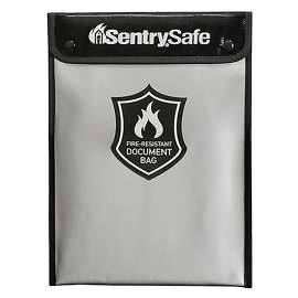 Sentry Safe FBWLZ0 Document Bag, 0.1 cu-ft Capacity, 15 in H x 11 in W x 1-1/2 in D Exterior, Yes, Zipper, Snap Lock