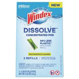Windex Dissolve 00401 Multi-Surface Cleaner Refill, 0.28 oz, Dissolve Pod, Citrus, Green