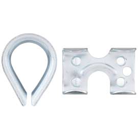 National Hardware N100-266 Rope Clamp Kit, 1/4 in Dia Cable, Steel, Zinc