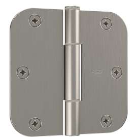 National Hardware Squeak Guard Series N830-449 Door Hinge, 3-1/2 in H Frame Leaf, 3/32 in Thick Frame Leaf, Steel, 50 lb