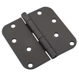 National Hardware 512 Series N830-429 Door Butt Hinge, 4 in H Frame Leaf, 0.08 ga Thick Frame Leaf, Steel, Removable Pin
