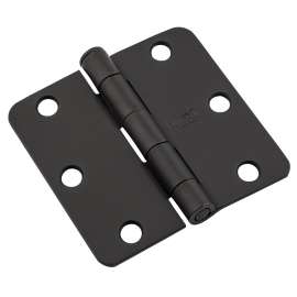 National Hardware 512 Series N830-430 Door Butt Hinge, 3 in H Frame Leaf, 0.08 ga Thick Frame Leaf, Steel, Removable Pin