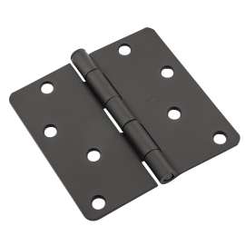 National Hardware 512 Series N830-432 Door Butt Hinge, 4 in H Frame Leaf, 0.08 ga Thick Frame Leaf, Steel, Removable Pin
