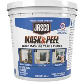 JASCO Mask and Peel QJMS300 Liquid Masking Tape and Primer, White, Flat/Matte, 1 qt