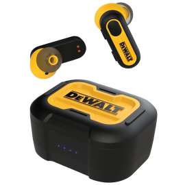 DeWALT Pro-X1 190 2092 DW2 Jobsite True Earbuds, 5.0 Bluetooth, Black/Yellow