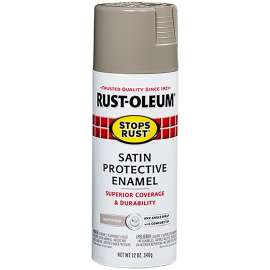 Stops Rust 365143 Protective Enamel Paint, Satin, Driftwood, 12 oz, Aerosol Can
