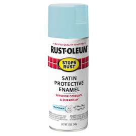 Stops Rust 365145 Protective Enamel Paint, Satin, Peaceful Blue, 12 oz, Aerosol Can