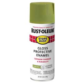 Stops Rust 365146 Protective Enamel Paint, Gloss, Laurel Green, 12 oz, Aerosol Can