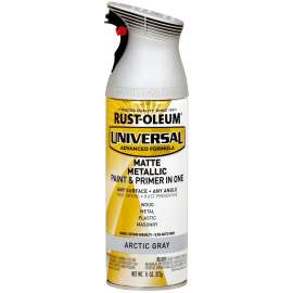 Universal 365358 Paint, Matte, Metallic, Artic Gray, 11 oz, Aerosol Can